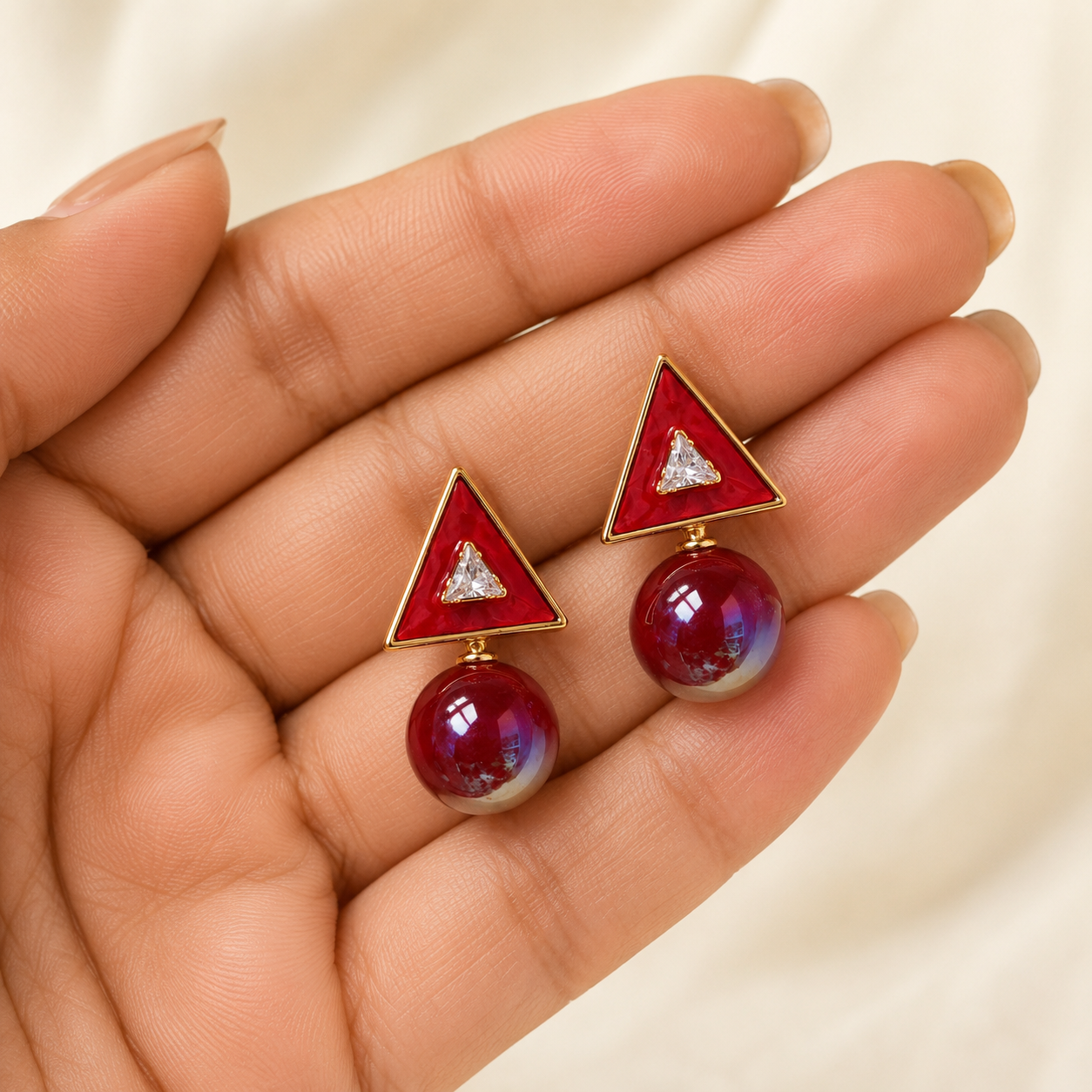 Mira Triangle Bubble Studs