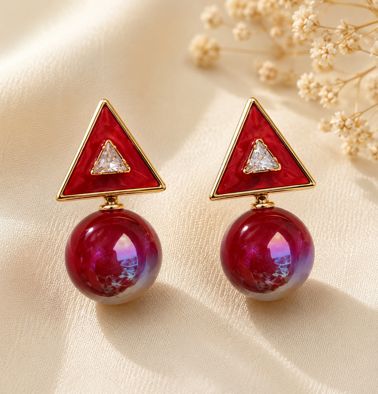 Mira Triangle Bubble Studs