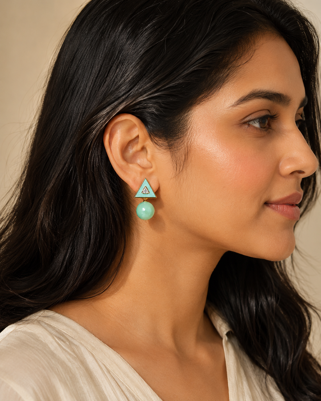 Mira Triangle Bubble Studs