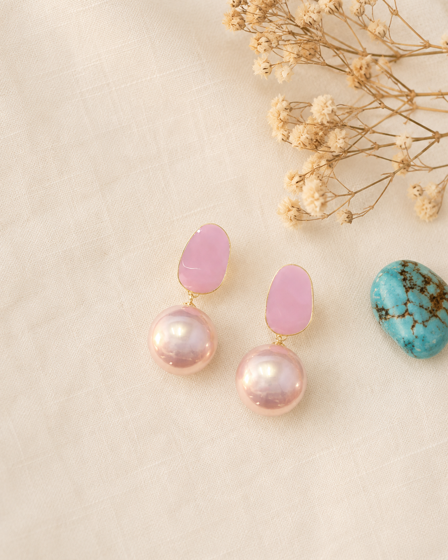 Blush Pink Everyday Earrings (Anti-Tarnish)