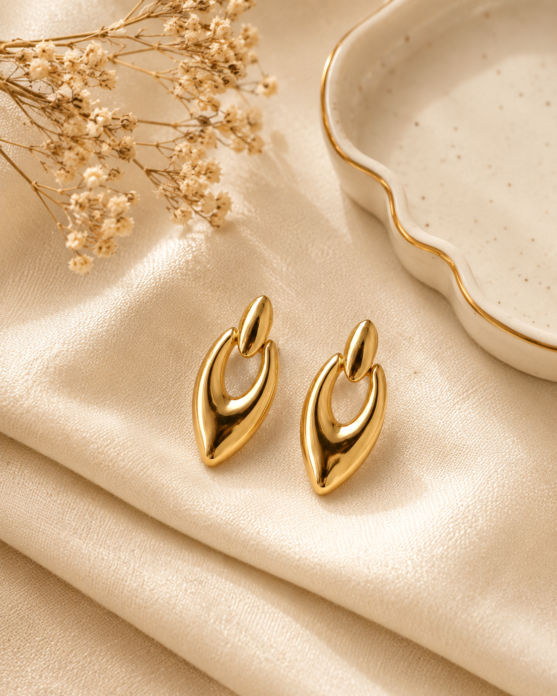 Livia Gold Marquise Drops