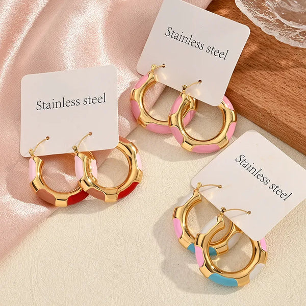 Glintura™ Elara Enamel Hoops
