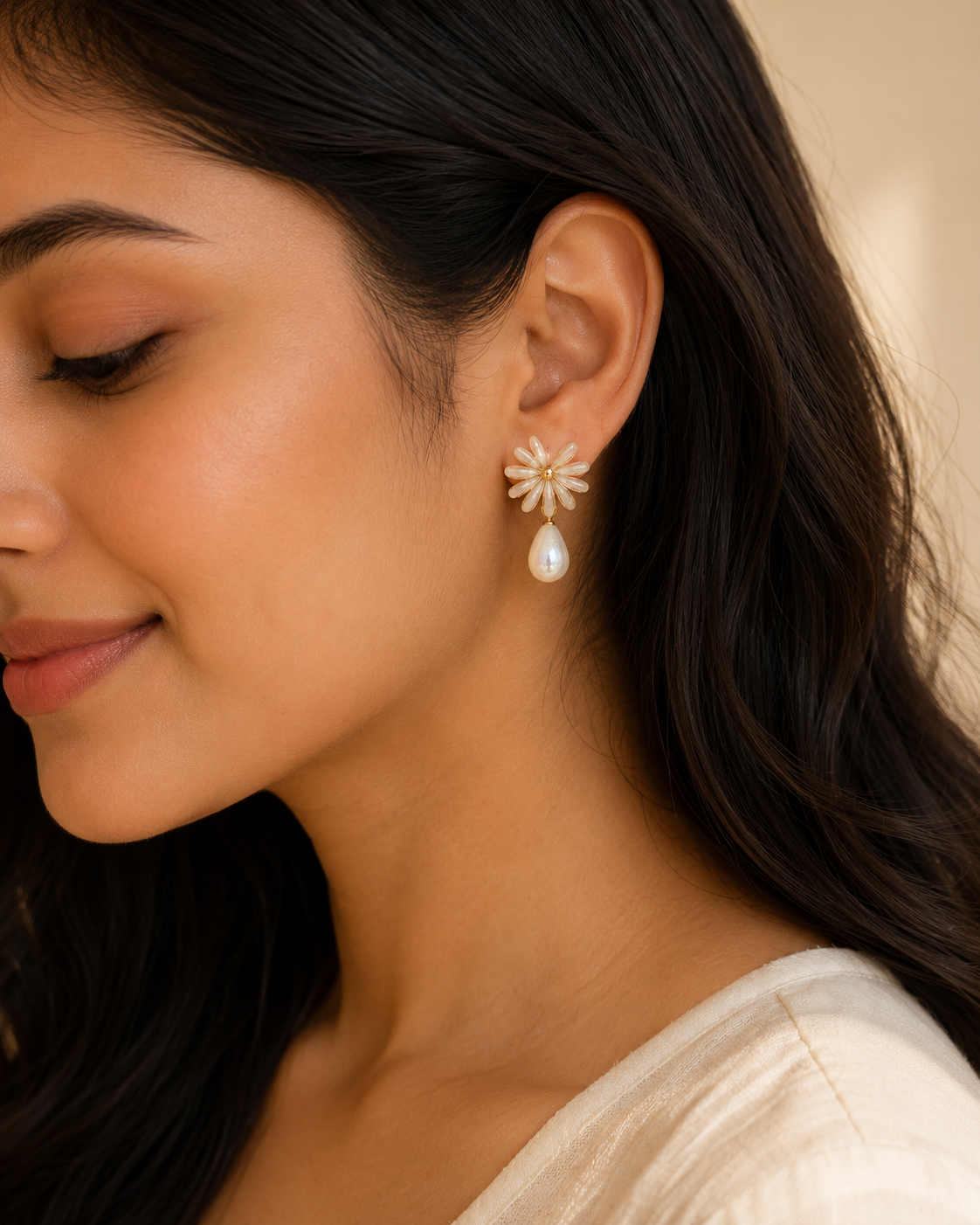 Ivy Bow Pearl Drops