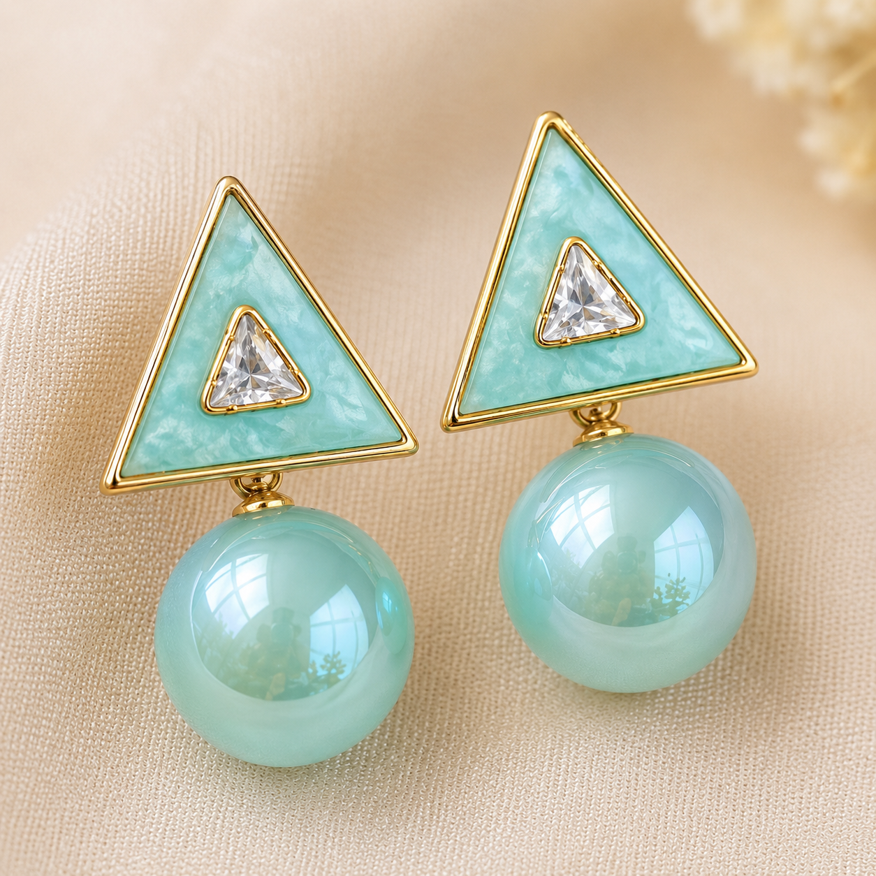 Mira Triangle Bubble Studs