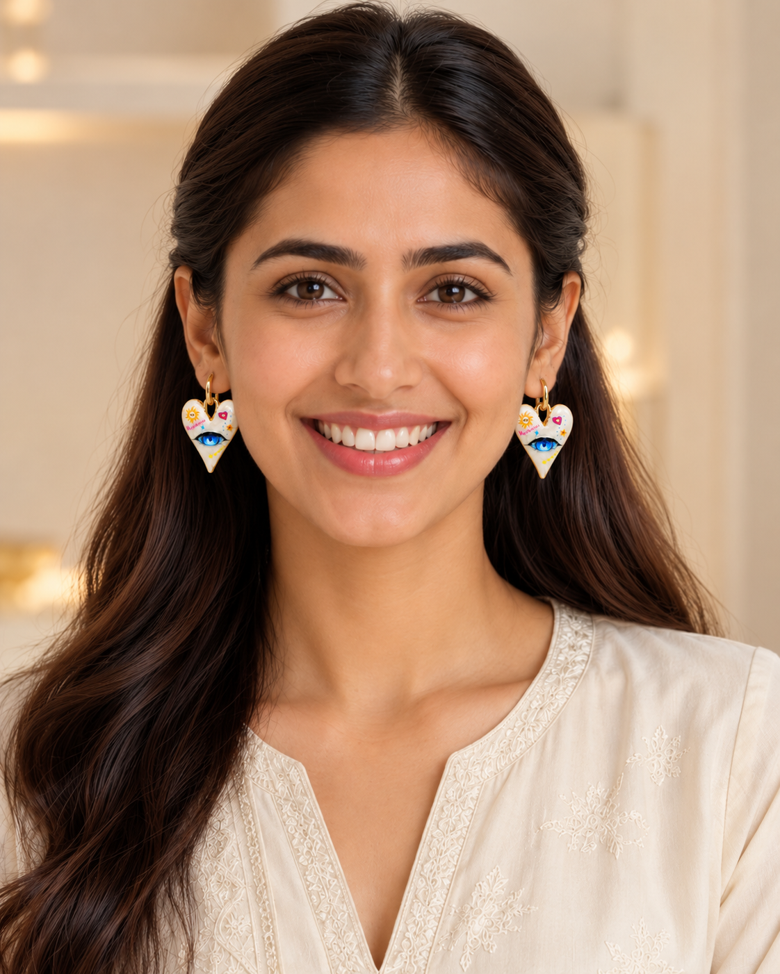 Evania Heart Eye Hoops