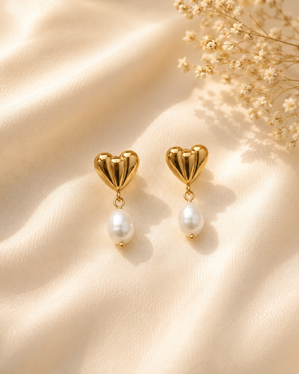 Inaya Heart & Pearl Drops