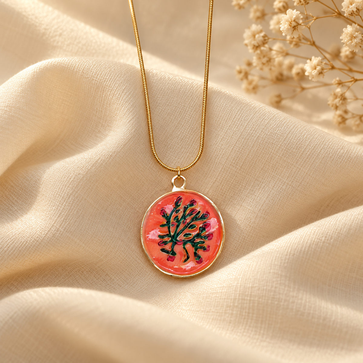 Amoli Orange Botanical Pendant