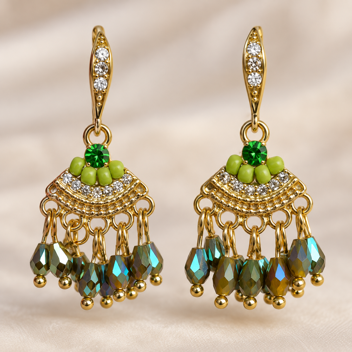 Liara Green Tassel Drops