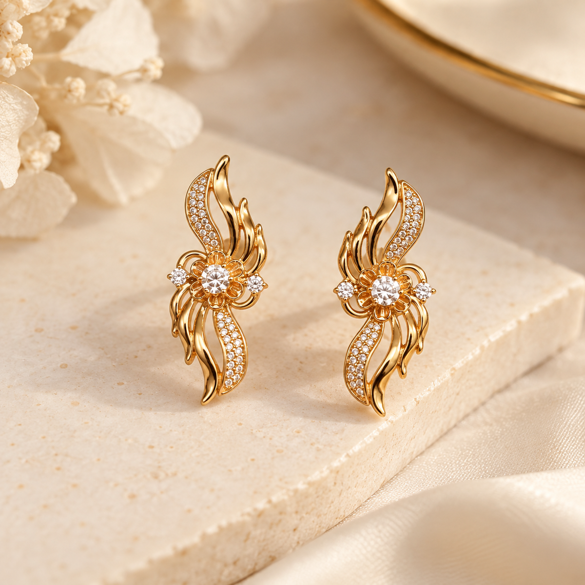 Ishika Crystal Bloom Studs