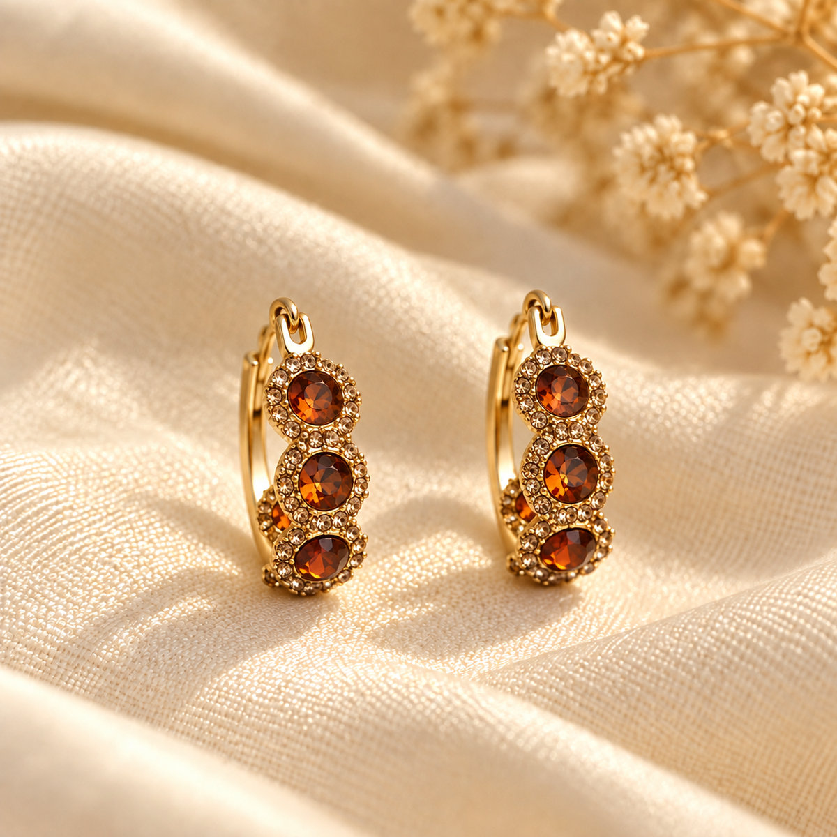 Soraya Amber Halo Hoops