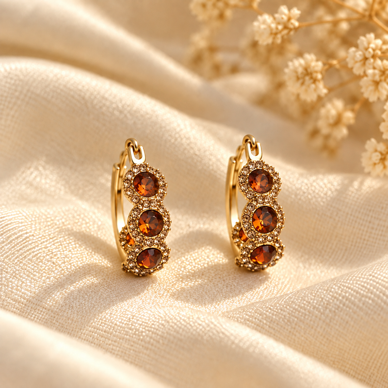 Soraya Amber Halo Hoops