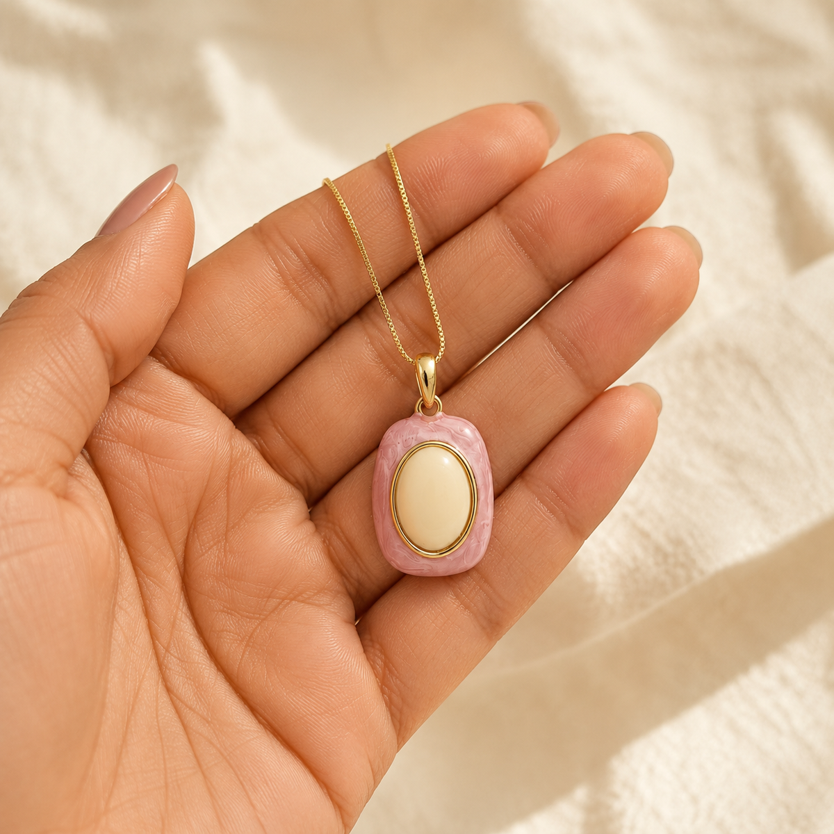 Saira Rose Enamel Pendant