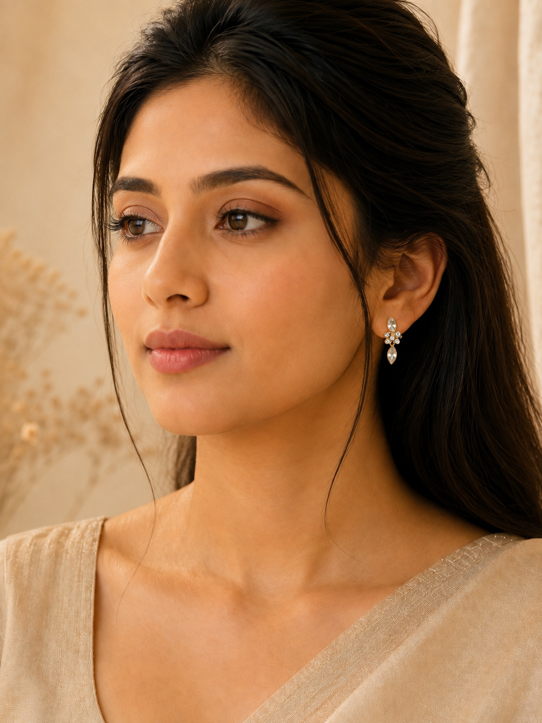 Keya Zircon Leaf Studs