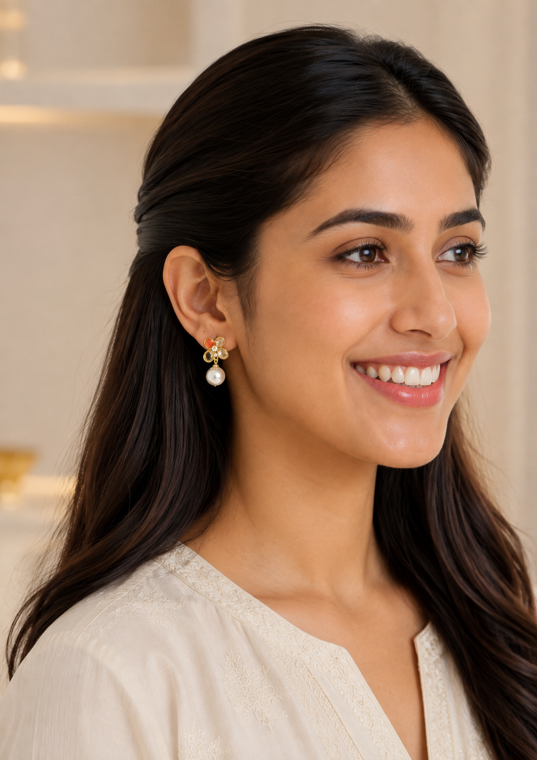 Aanya Amber Pearl Drops