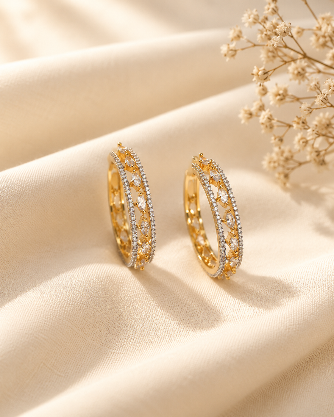 Roshni Crystal Eternity Hoops