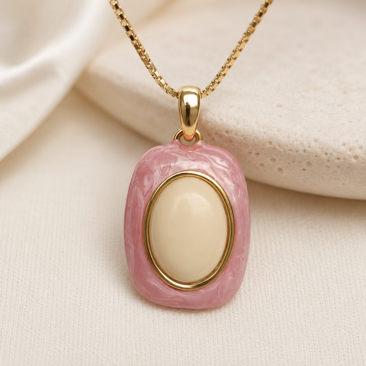 Saira Rose Enamel Pendant