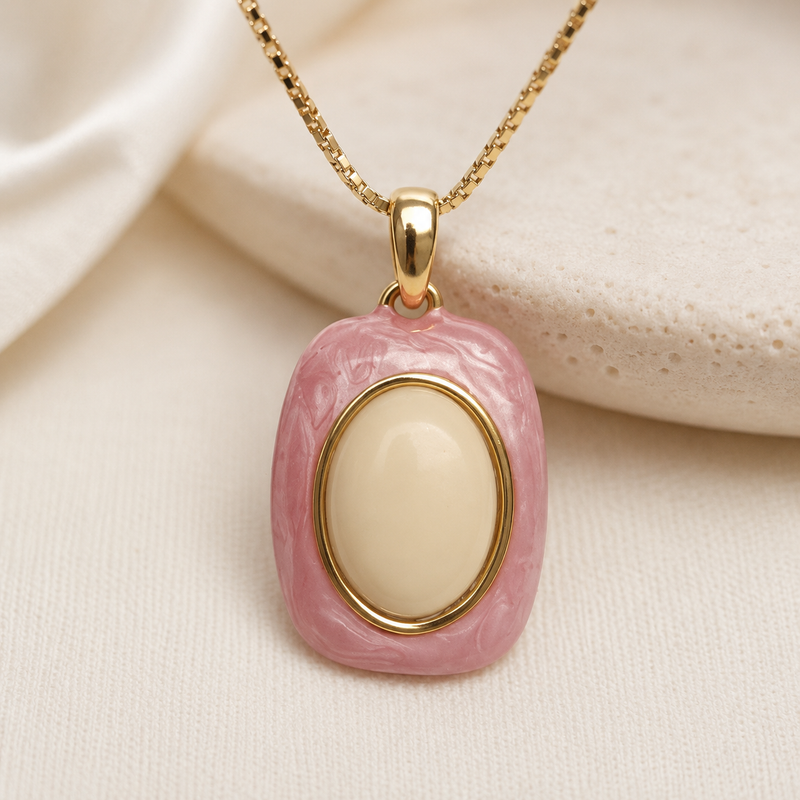 Saira Rose Enamel Pendant