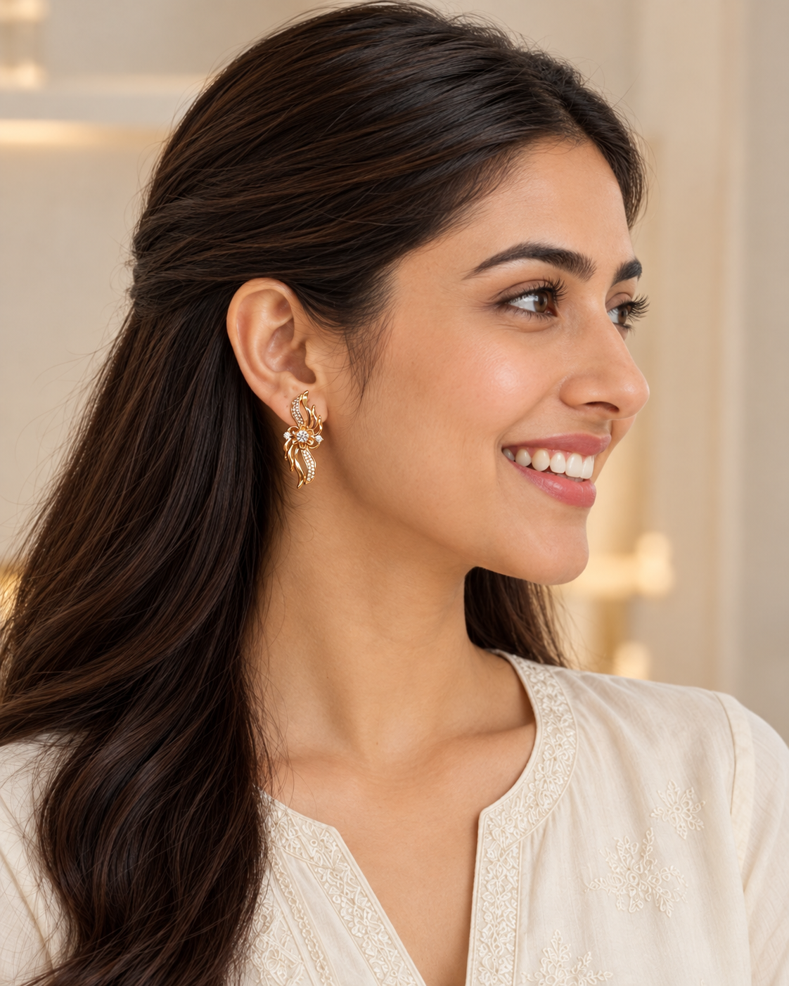 Ishika Crystal Bloom Studs