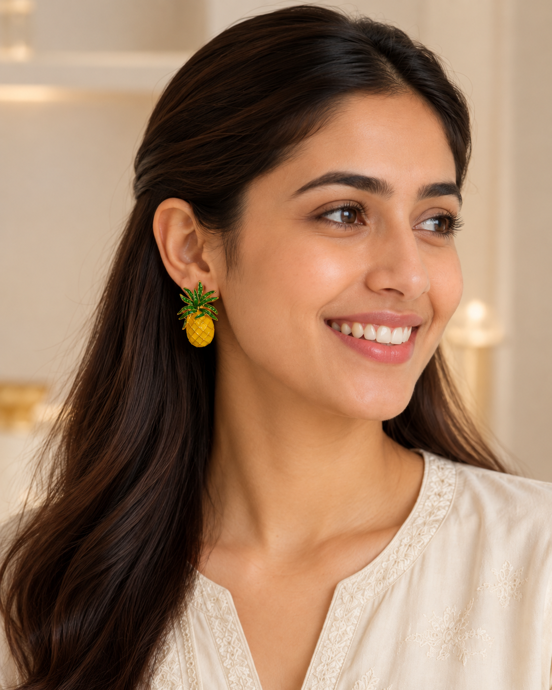 Nayla Golden Pineapple Studs