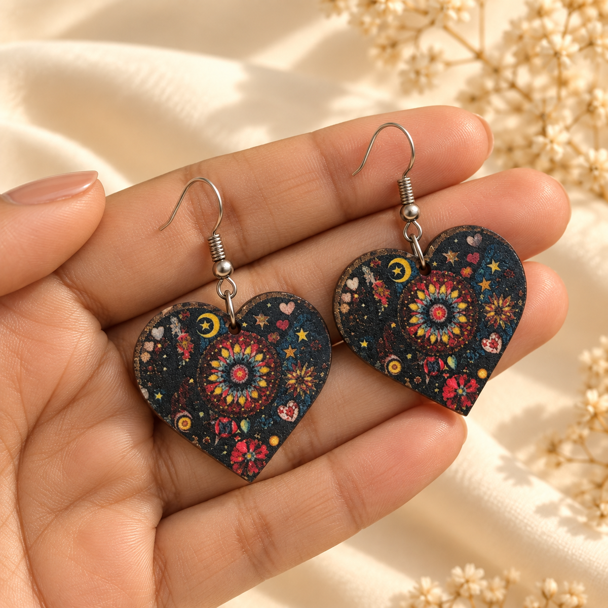 Miraya Printed Heart Drops