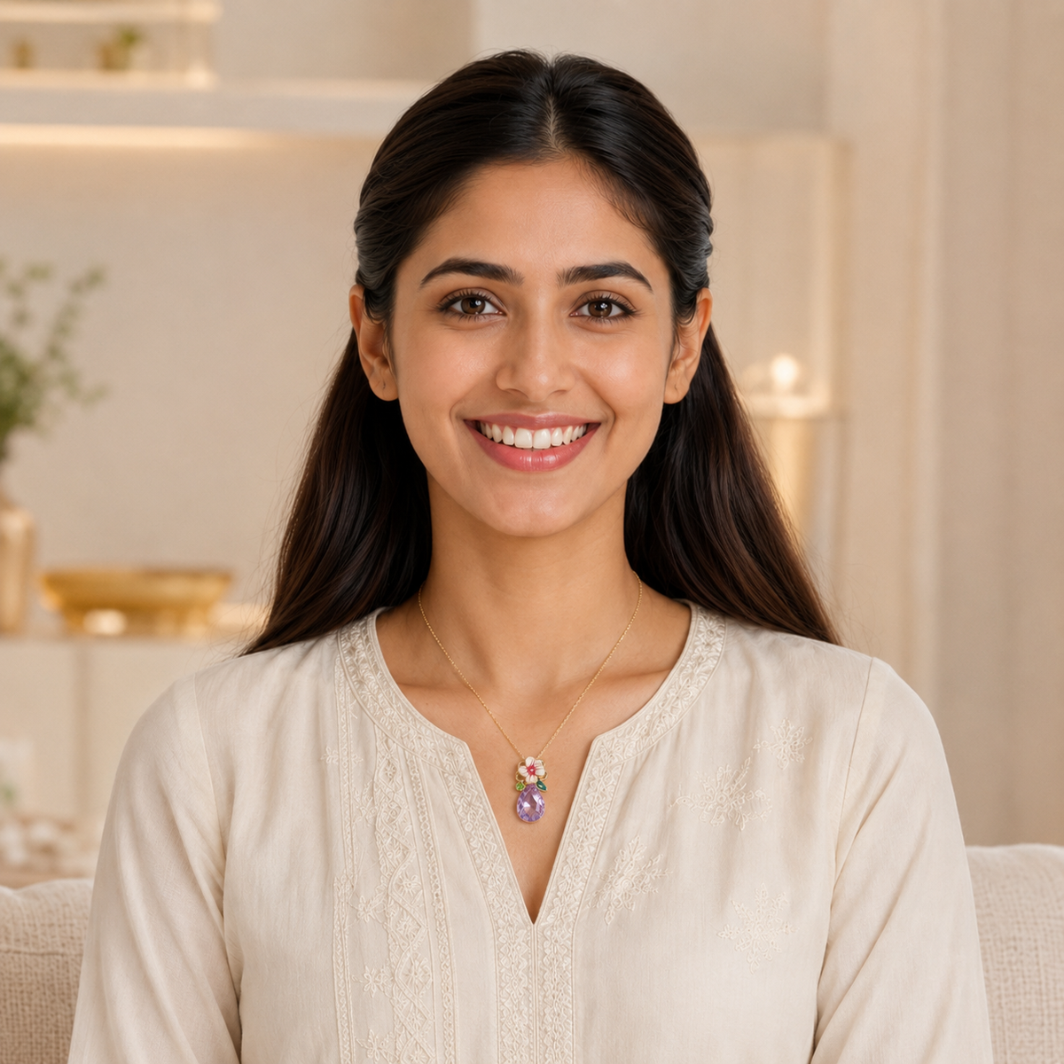 Inaya Lilac Bloom Pendant
