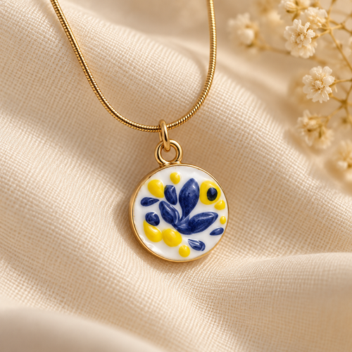 Ruhi Midnight Leaf Pendant