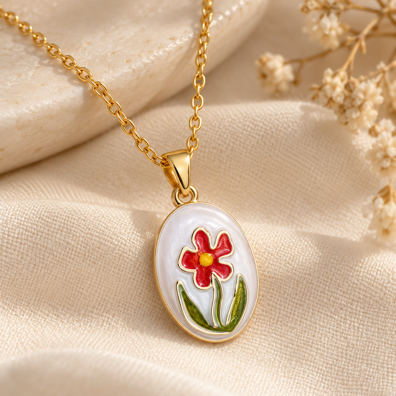 Elira Scarlet Bloom Pendant