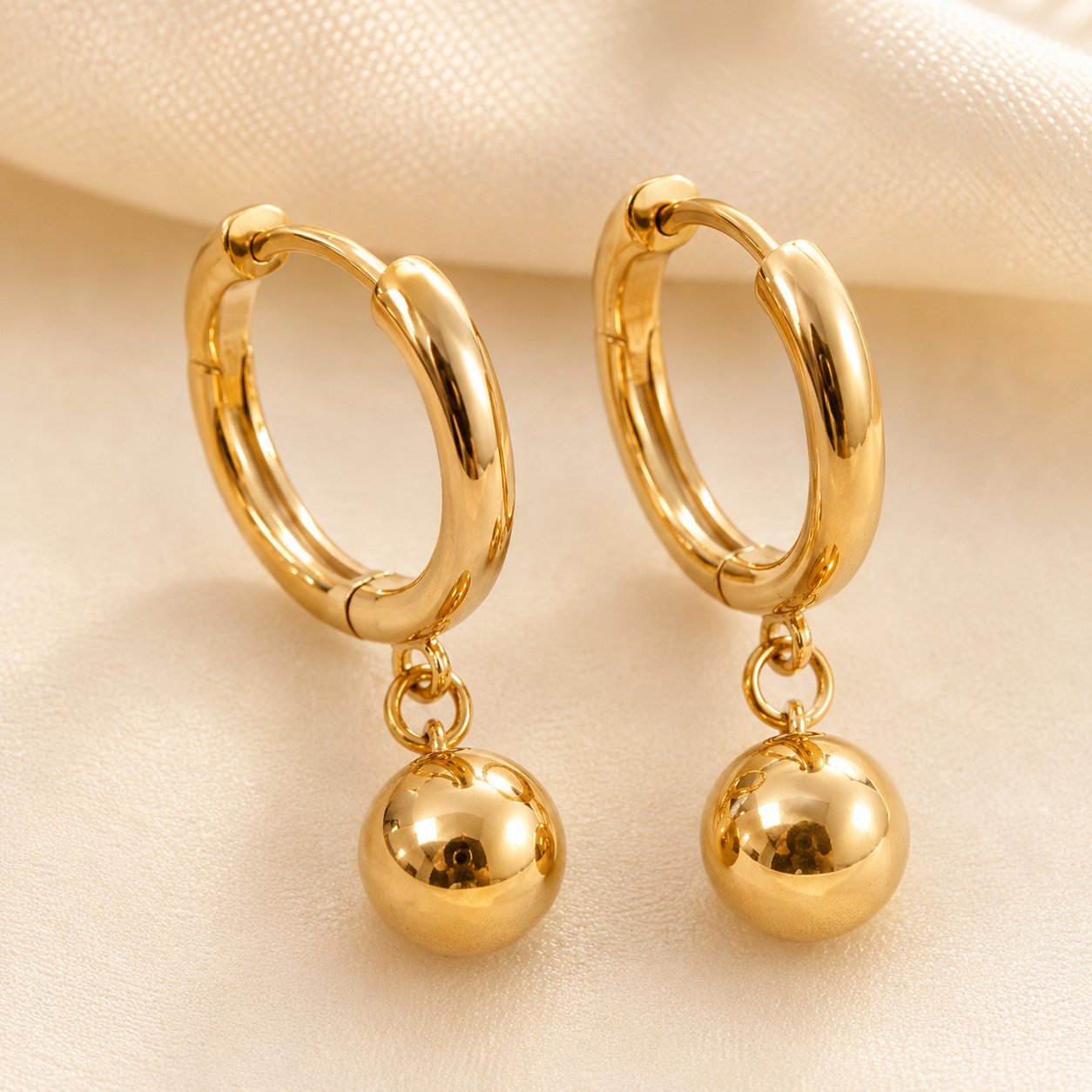 Freya Ball Charm Hoops