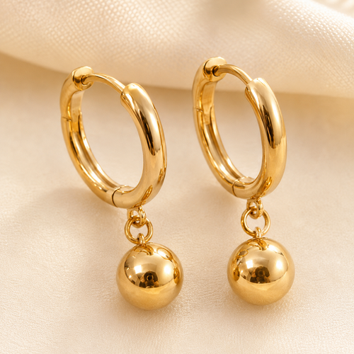 Freya Ball Charm Hoops