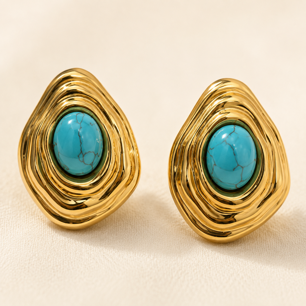 Neela Turquoise Halo Studs