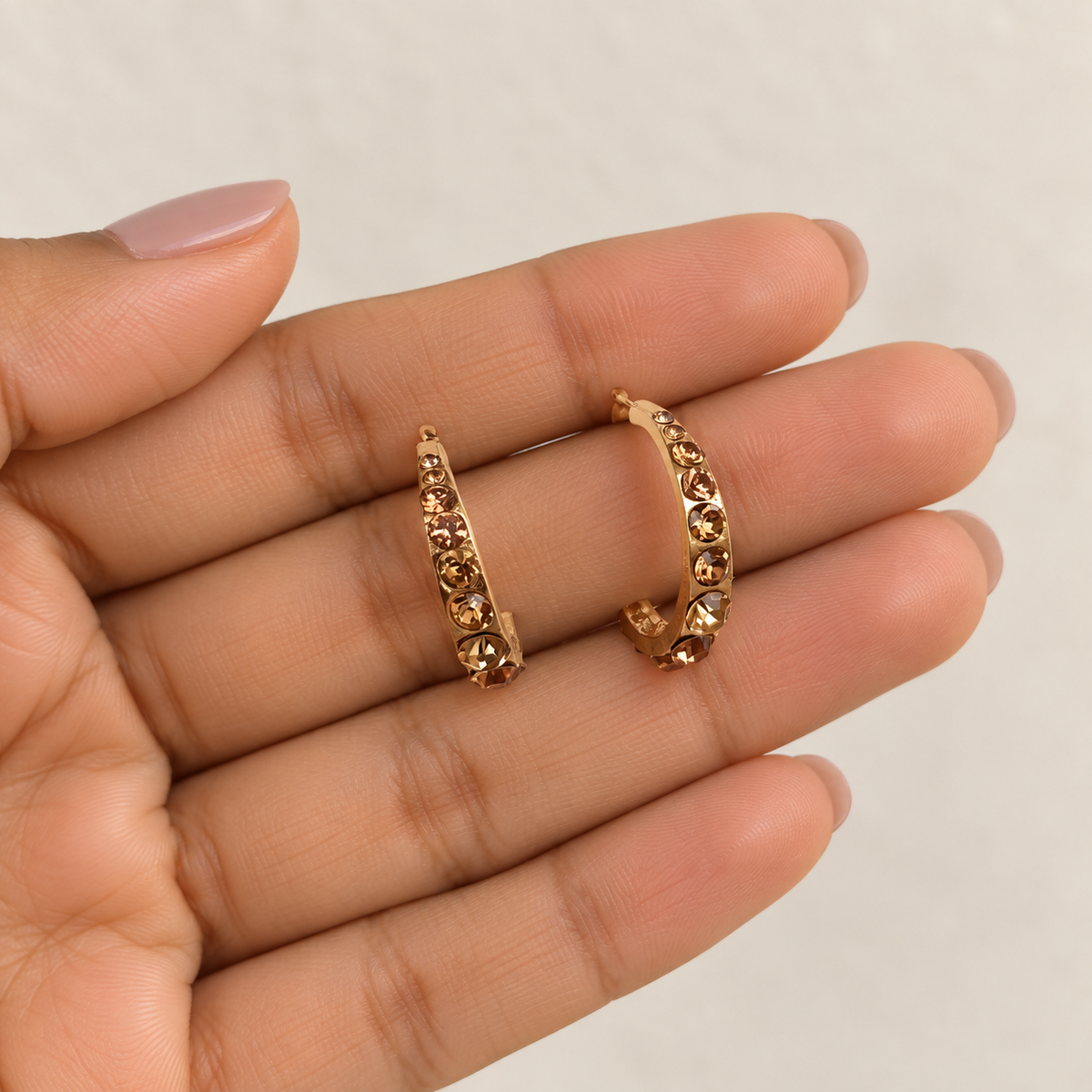 Samaira Amber Crystal Hoops