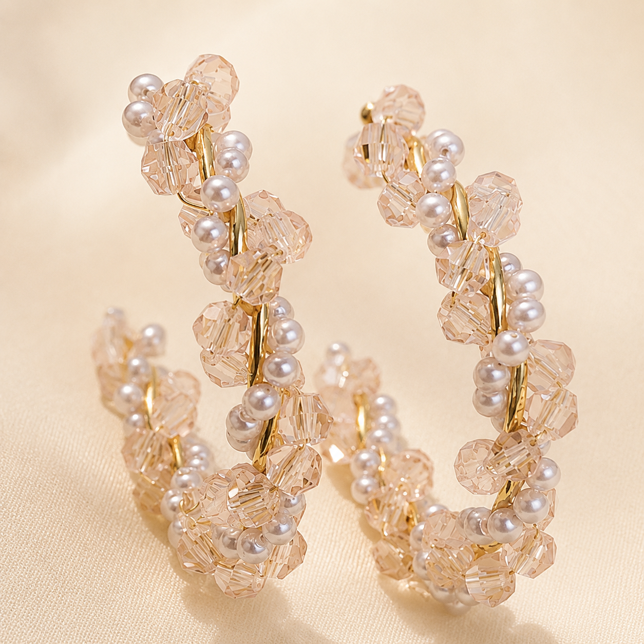 Esha Crystal Bead Hoops