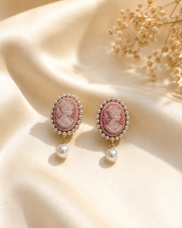 Mila Cameo Pearl Drops