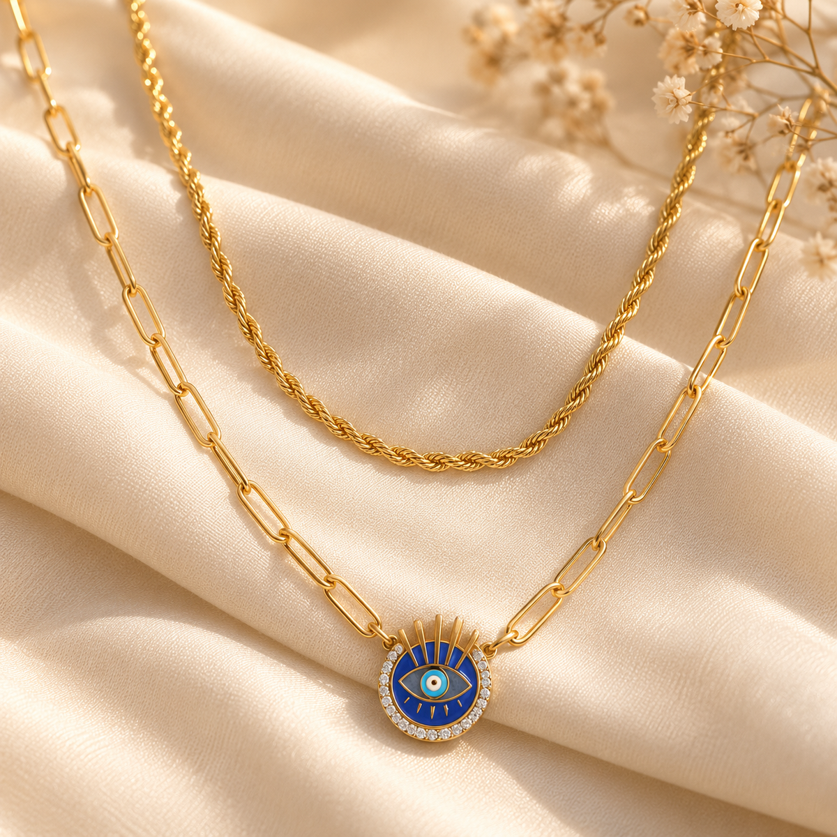 Nivara Layered Eye Pendant