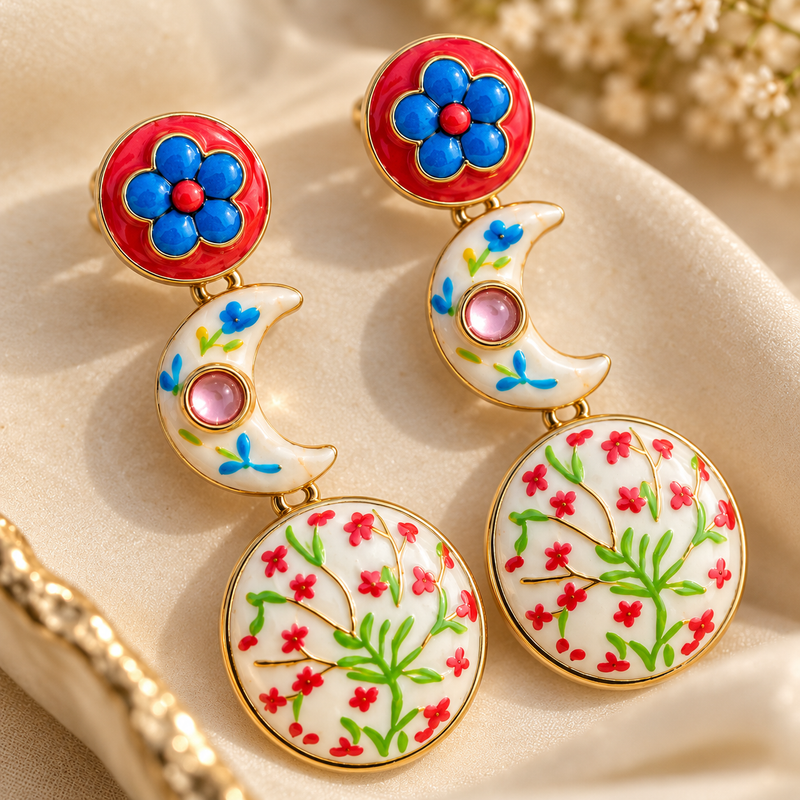 Elina Floral Moon Drops