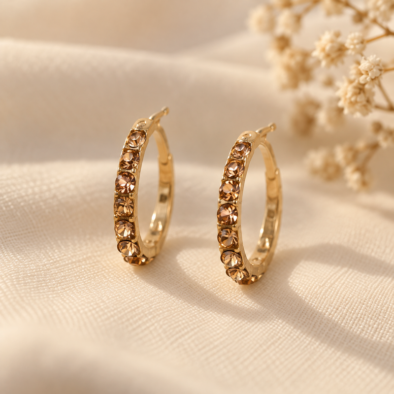 Samaira Amber Crystal Hoops