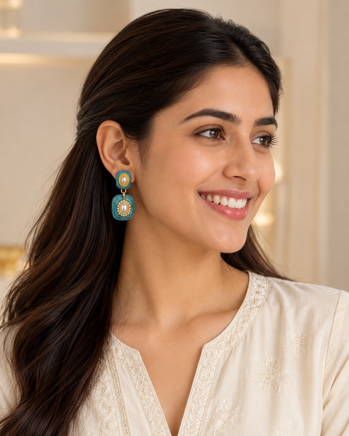 Alara Turquoise Pearl Drops
