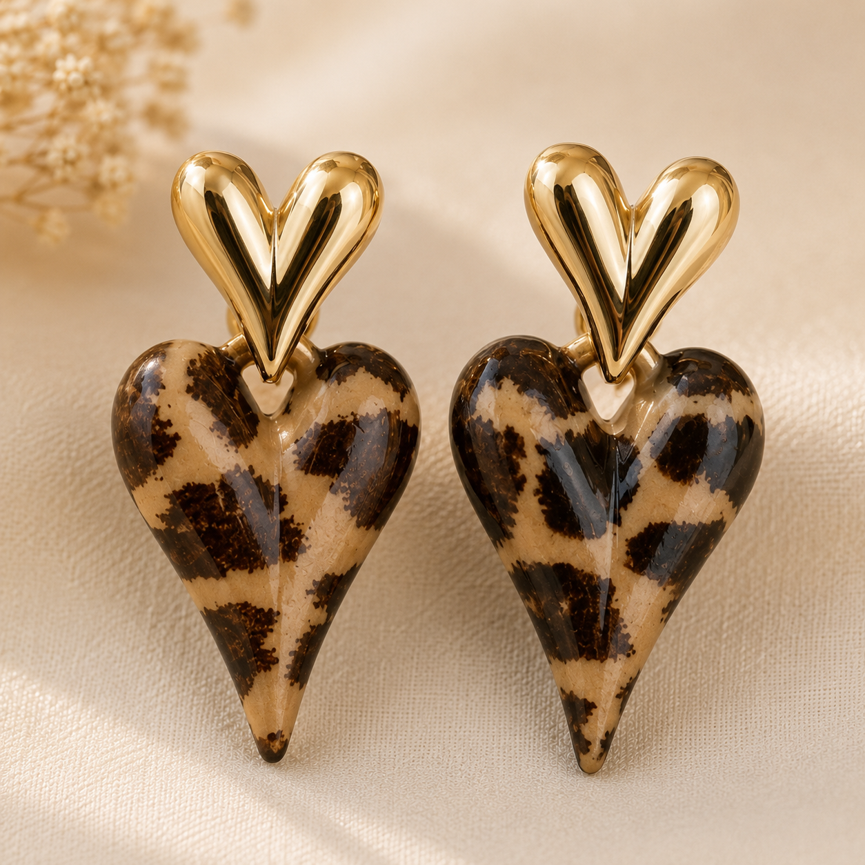 Saira Leopard Heart Drops