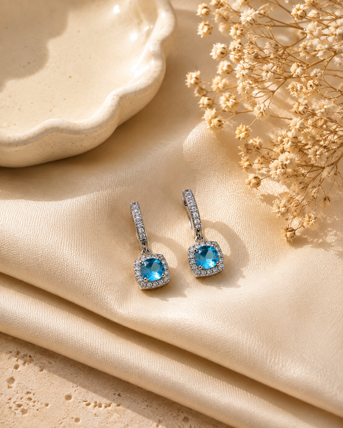 Manya Gem Charm Hoops