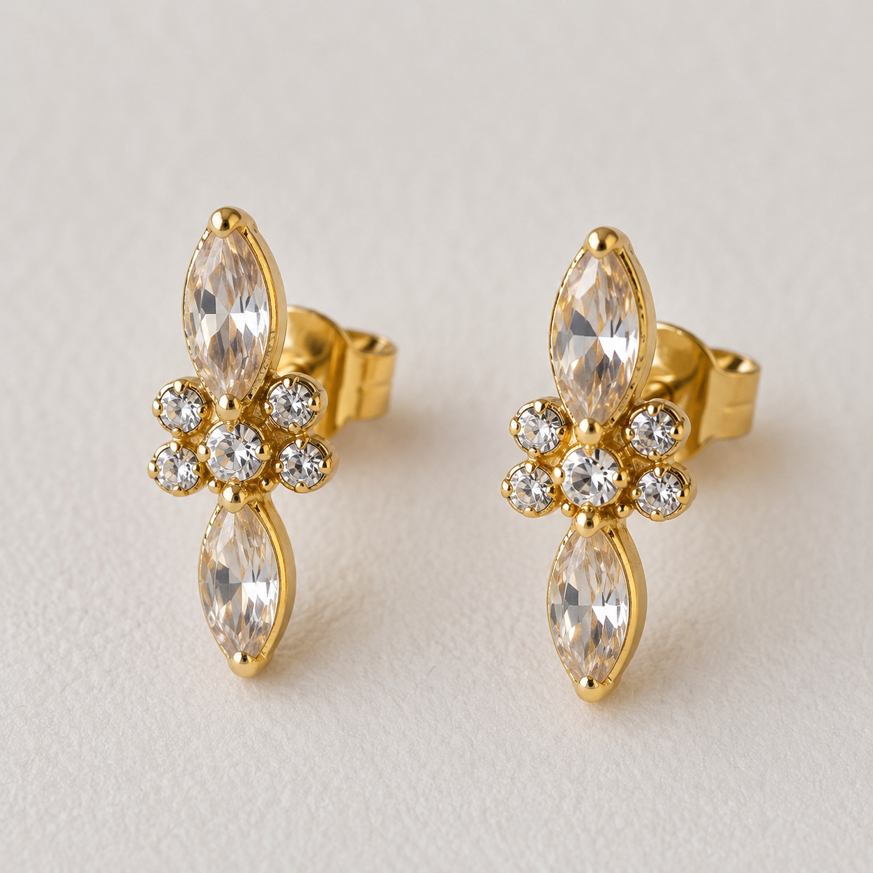 Keya Zircon Leaf Studs