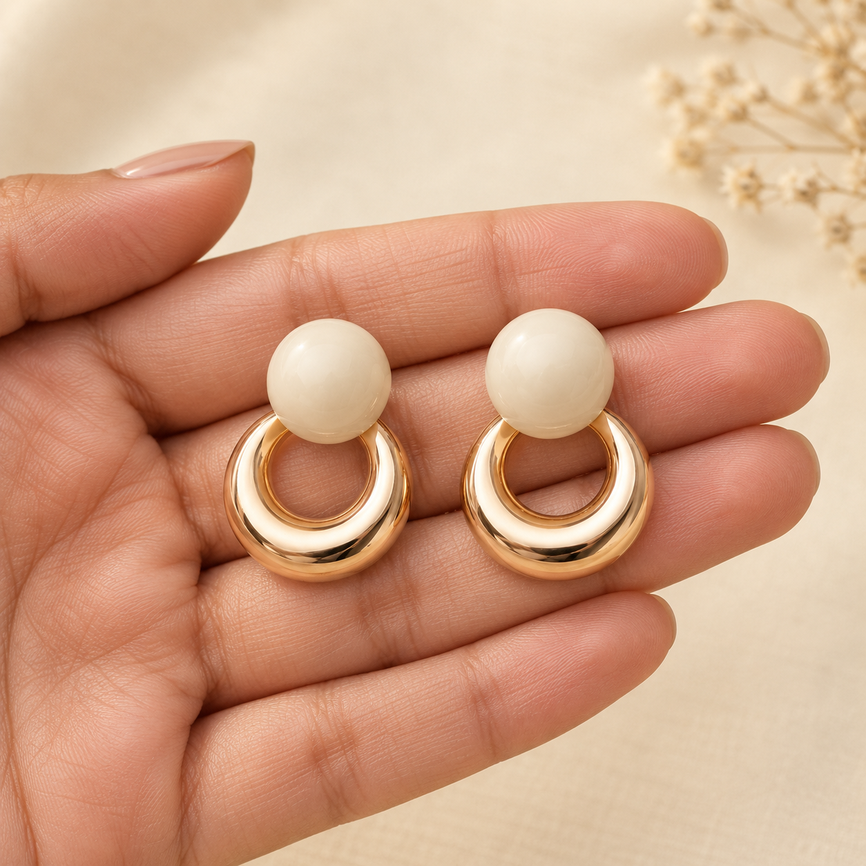 Reva Gold Crescent Hoops
