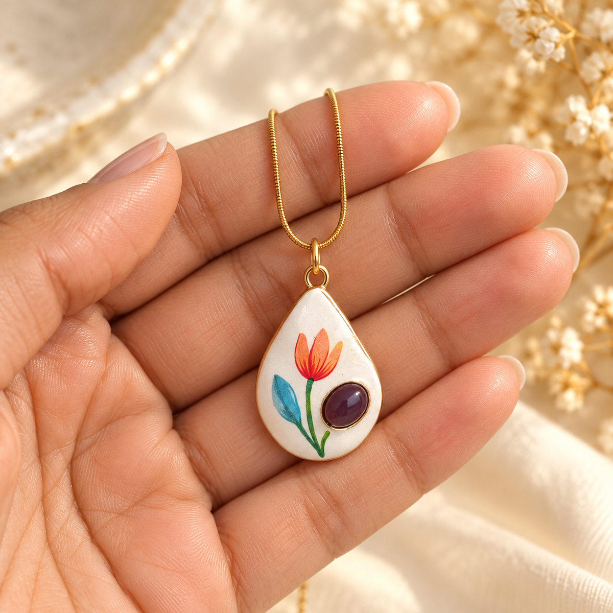 Sia Orange Tulip Pendant