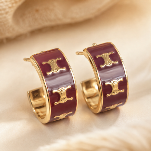Rani Crimson Arch Hoops