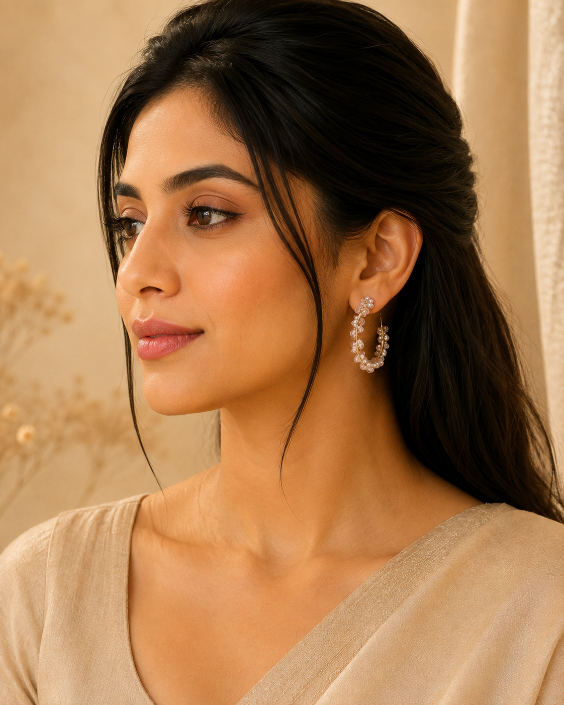 Esha Crystal Bead Hoops