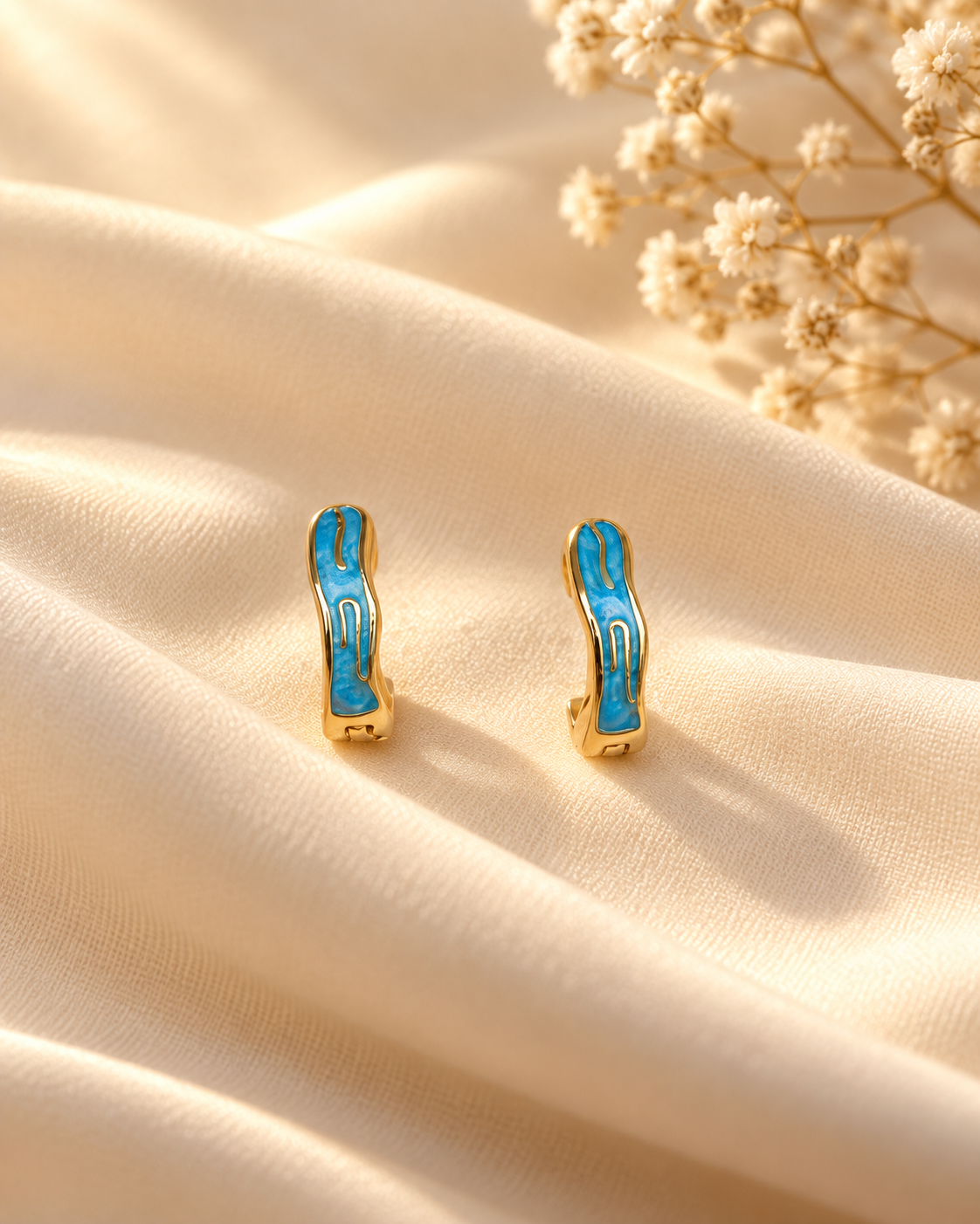 Arielle Turquoise Curve Hoops