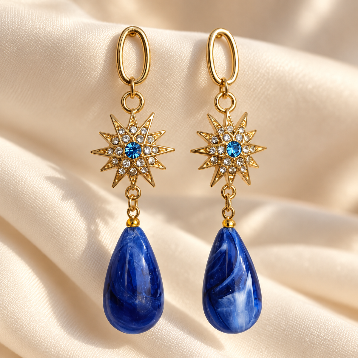 Sarina Blue Starburst Drops
