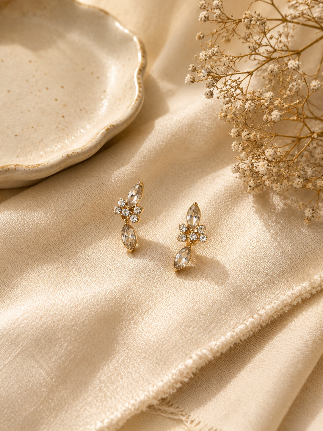 Keya Zircon Leaf Studs
