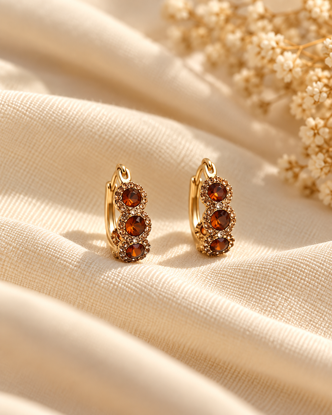 Soraya Amber Halo Hoops