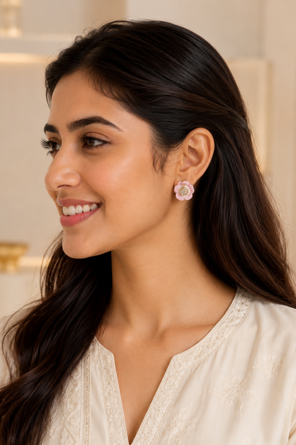 Gia Camellia Bloom Studs