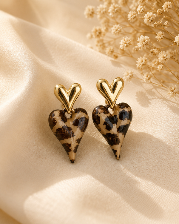 Saira Leopard Heart Drops